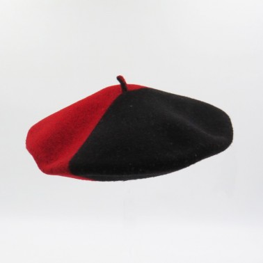 Béret duo noir et rouge