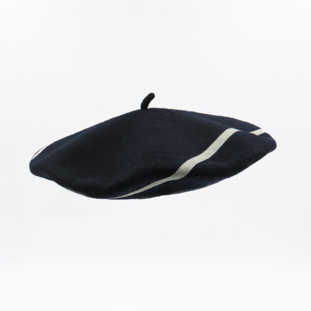Béret Kiriko Noir ruban Ecru