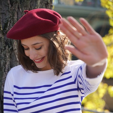 Classic Cranberry Beret Woman