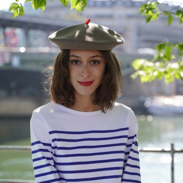 Premium Taupe Beret Woman