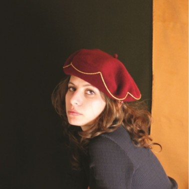 Béret Kiriko Bordeaux x Chaîne Dorée