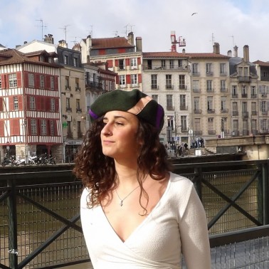 Béret ruban femme kaki