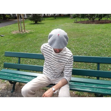 Béret Mode Gris Clair Chiné Homme