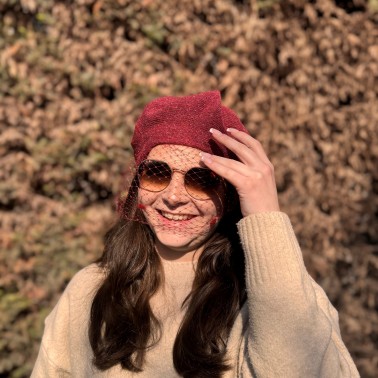 Eco Chic Veil Beret burgundy